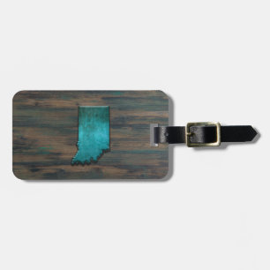 Étiquette À Bagage Forme d'état Indiana Turquoise