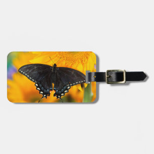 Étiquette À Bagage Forme noire du papillon de l'Est