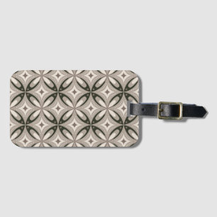 Étiquette À Bagage Formes circulaires rétro beige et marron