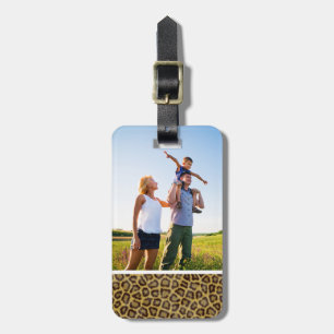 Étiquette À Bagage Fourrure Leopard Photo Personnalisée