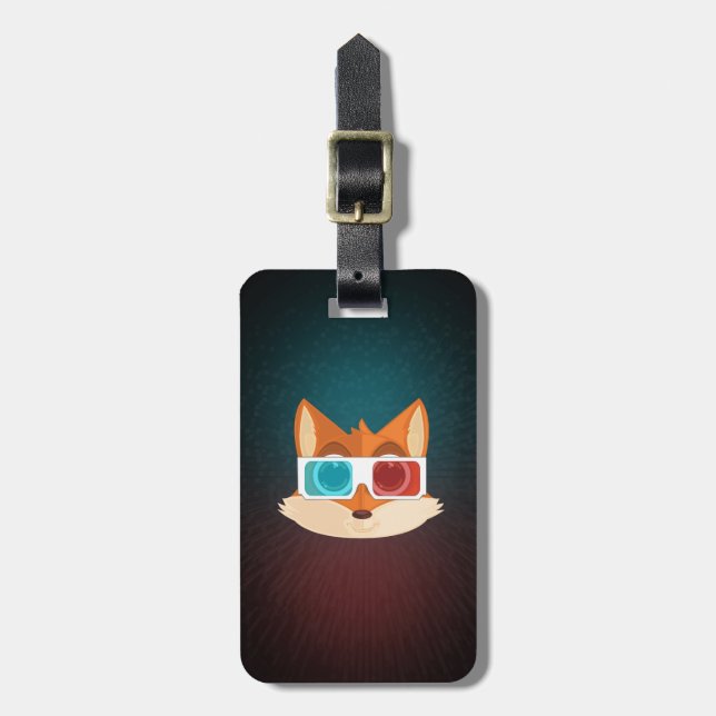 Étiquette À Bagage Fox - 3D (Devant Vertical)