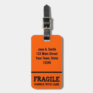 Étiquette À Bagage Fragile, manipulez avec soin, orange