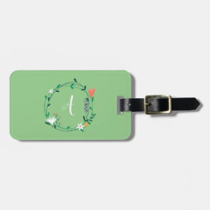 Étiquette À Bagage Fraîche printemps Floral Garland Personnalisé