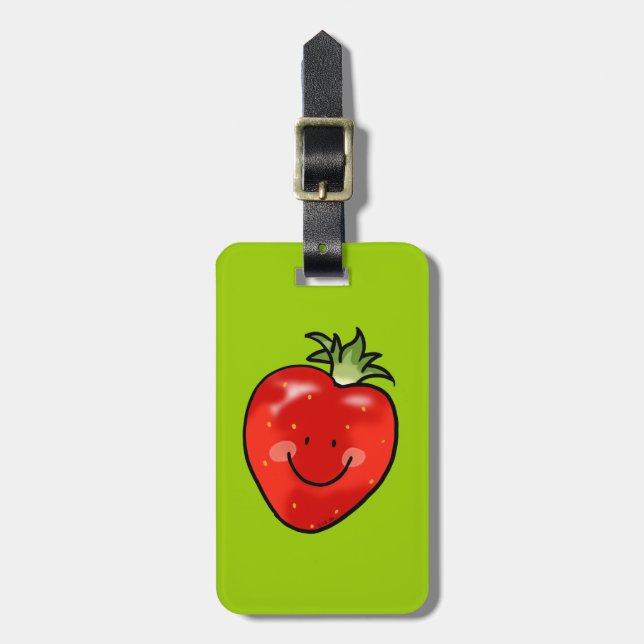 Étiquette À Bagage Fraise mignonne (Devant Vertical)