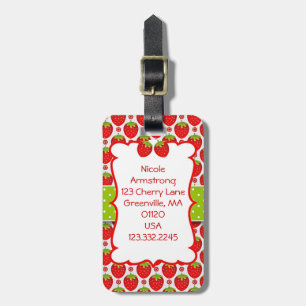 Étiquette À Bagage Fraise mignonne Girly et personnalisée