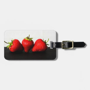 Étiquette À Bagage Fraises Sur Blanc Sur Cd Noir ltcna