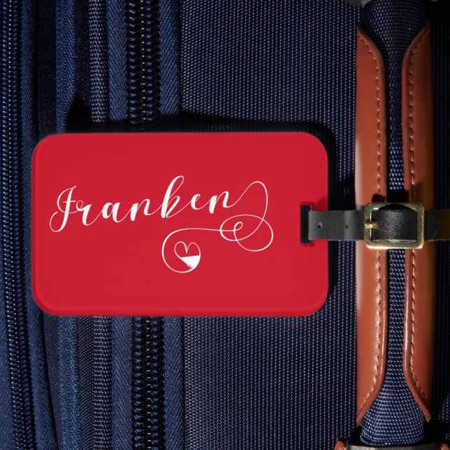Étiquette À Bagage Franken, Franconia Drapeau Coeur, Franconien (Insitu Rectoal 4)