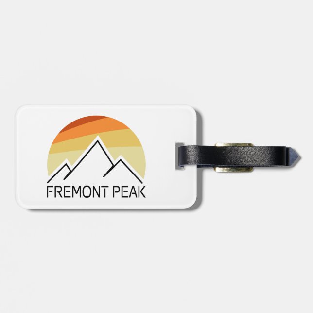 Étiquette À Bagage Fremont Peak Wyoming Retro (Dos horizontal)