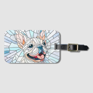 Étiquette À Bagage French Bulldog - Français - mosaïque pastel