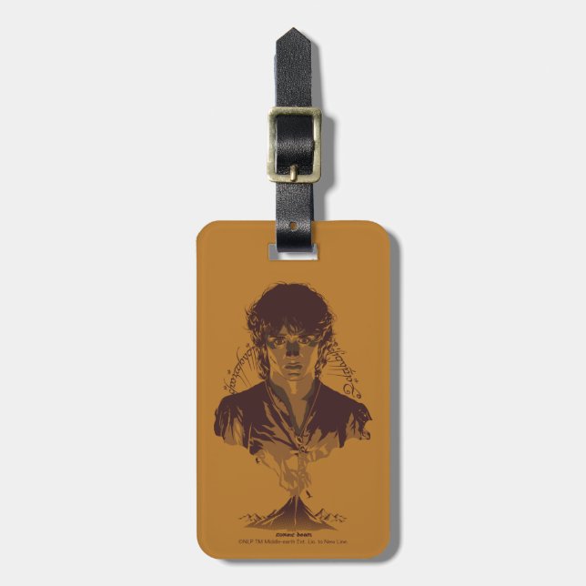 Étiquette À Bagage FRODO™ MOUNT DOOM™ Tengwar Inscription Graphic (Devant Vertical)