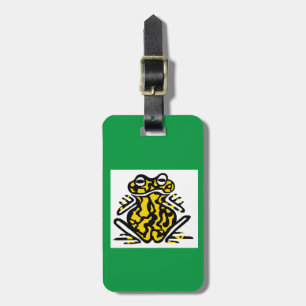 Étiquette À Bagage FROG noir et jaune - Amphibien - Faune - Vert