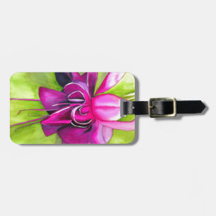 Étiquette À Bagage Fuchsia pop art watercolour flower