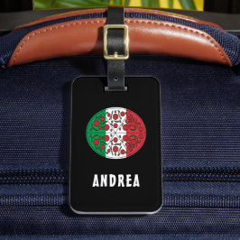 Étiquette À Bagage Fun Nom personnalisé Italie Drapeau italien Pepper