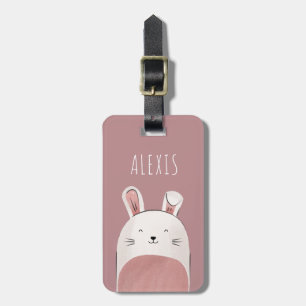 Étiquette À Bagage Funny Baby Bunny Illustration Rabbit & Kids Nom