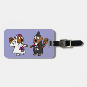 Étiquette À Bagage Funny Beaver Bride et Mariage de chambre