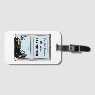 Étiquette À Bagage Funny Black Cat, je suis la vue