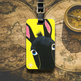 Étiquette À Bagage Funny Black Donkey