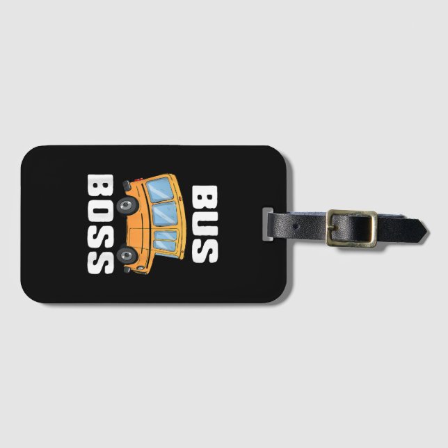 Étiquette À Bagage Funny Bus Boss School Bus Driver (Devant Horizontal)