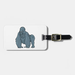 Étiquette À Bagage Funny Gorilla Cool Bleu Ape Animal Design