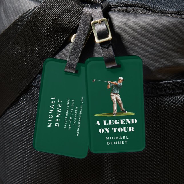 Étiquette À Bagage Funny Green Golfer Sport (Funny Green Golfer Sport Luggage Tag)