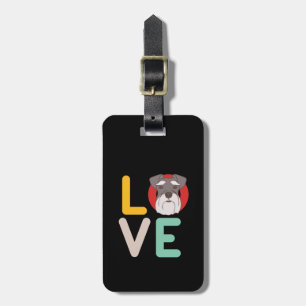 Étiquette À Bagage Funny I Love Miniature Schnauzer I Heart Amoureux 