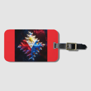 Étiquette À Bagage Fusion Du Drapeau Philippin Et De Mandelbrot Fract
