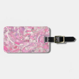 Étiquette À Bagage Galets Mosaic Art - Rose rose pâle