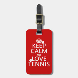 Étiquette À Bagage Gardez le calme et aimez le tennis