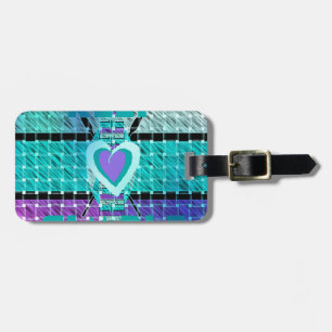 Étiquette À Bagage Gardez-le simple : Cyan Heart & Clarity Art Motif