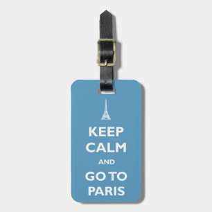 Étiquette À Bagage Gardez l'étiquette calme de bagage de bleu de