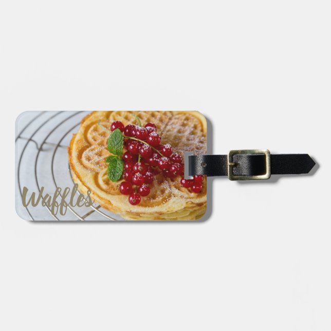 Étiquette À Bagage gaufres faites maison avec des curry pour dent suc (Devant horizontal)