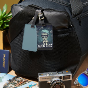 Étiquette À Bagage Geek Chic AI Généré - Drôle Geek Sarcastique Nerdy