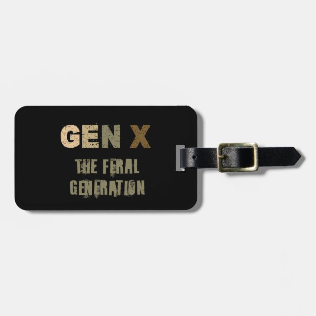 Étiquette À Bagage Gen X : Génération Feral (Devant horizontal)