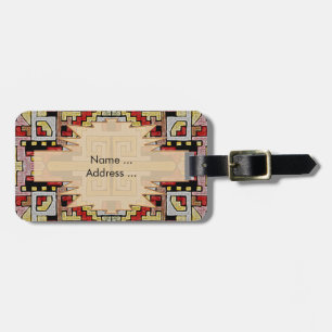 Étiquette À Bagage Géométhorique Tribal/Motif ethnique