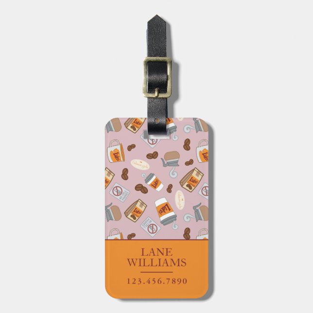Étiquette À Bagage Gilmore Girls | Luke's Diner Coffee Motif (Devant Vertical)