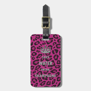 Étiquette À Bagage Gilry chic Sauvez de l'eau boisson champagne blanc
