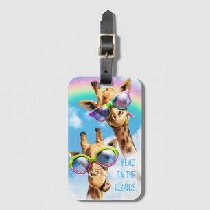 Étiquette À Bagage Girafe Aux Lunettes De Soleil