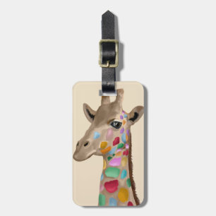 Étiquette À Bagage Girafe multicolore