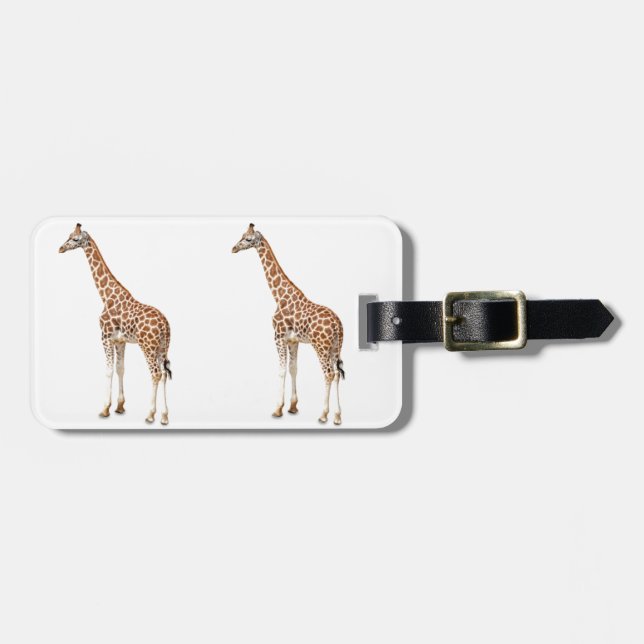 Étiquette À Bagage Giraffe à long cou (Devant horizontal)