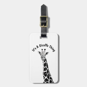 Étiquette À Bagage Giraffe Chose noir blanc gris Art numérique
