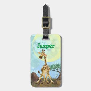 Étiquette À Bagage Giraffe de la Parade Animale