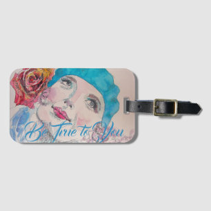 Étiquette À Bagage Girl Red Rose Beret Soyez Fidèle À Vous Marque De 