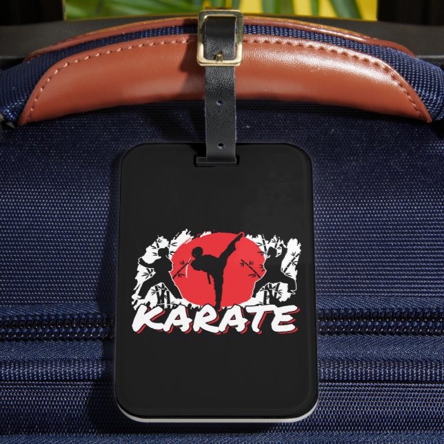 Étiquette À Bagage Girls Karate - Thème japonais patriotique Japon (Insitu Rectoal 2)