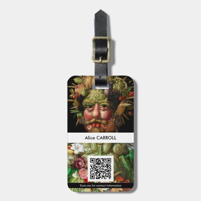 Étiquette À Bagage Giuseppe Arcimboldo - Vertumnus - QR Code (Devant Vertical)