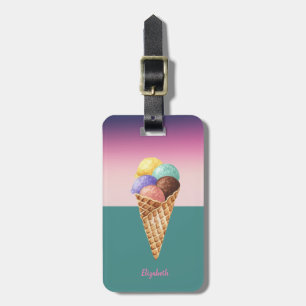 Étiquette À Bagage Glace aquarelle colorée cool