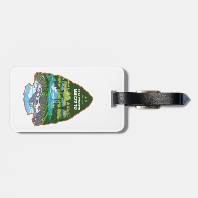 Étiquette À Bagage Glacier National Park Montana Arrowhead (Dos horizontal)