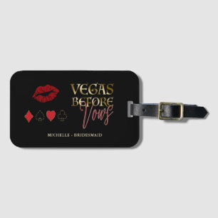 Étiquette À Bagage Glam Vegas avant Vows Casino Bachelorette