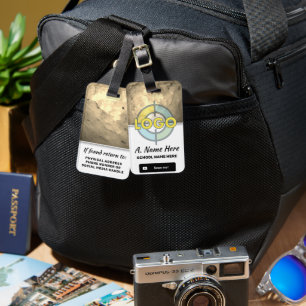 Étiquette À Bagage Gold Glow Stone Branding Sleek Custom Logo Code à 