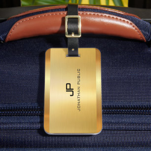 Étiquette À Bagage Gold Look Elegant Moderne Luxe Modèle Glamour