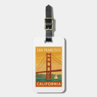 Étiquette À Bagage Golden Gate Bridge Retro – San Francisco